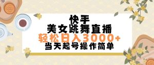 (11565期)快手美女跳舞直播,轻松日入3000+简单无脑-聊项目
