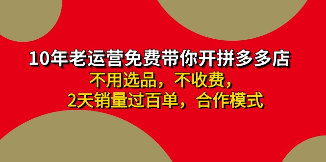 （11576期）拼多多-合作开店日入4000+两天销量过百单，无学费、老运营教操作、小白…-聊项目
