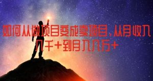 如何从做项目变成卖项目,从月收入几千到月入几万【揭秘】-聊项目