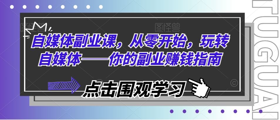 自媒体副业课，从零开始，玩转自媒体——你的副业赚钱指南-聊项目