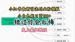 2024小红书引流创业粉史上最细教程,手把手教你引流【揭秘】-聊项目
