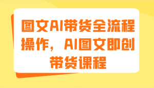 图文AI带货全流程操作,AI图文即创带货课程(9节)-聊项目