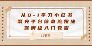 (12020期)从0-1学习小红书 聚光平台信息流投放,保姆级入门教程(12节课)-聊项目
