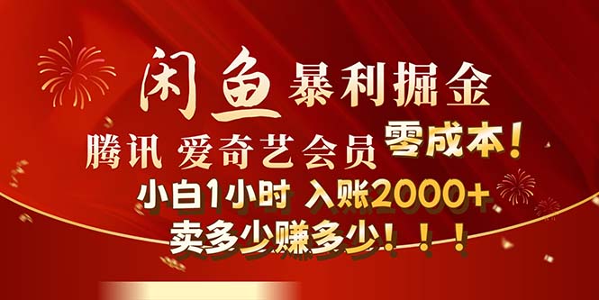 （12236期）闲鱼全新暴力掘金玩法，官方正品影视会员无成本渠道！小白1小时收…-聊项目