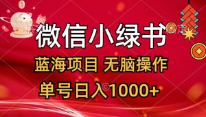 (12237期)微信小绿书,蓝海项目,无脑操作,一天十几分钟,单号日入1000+-聊项目