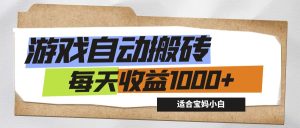 (12404期)游戏全自动搬砖副业项目,每天收益1000+,适合宝妈小白-聊项目